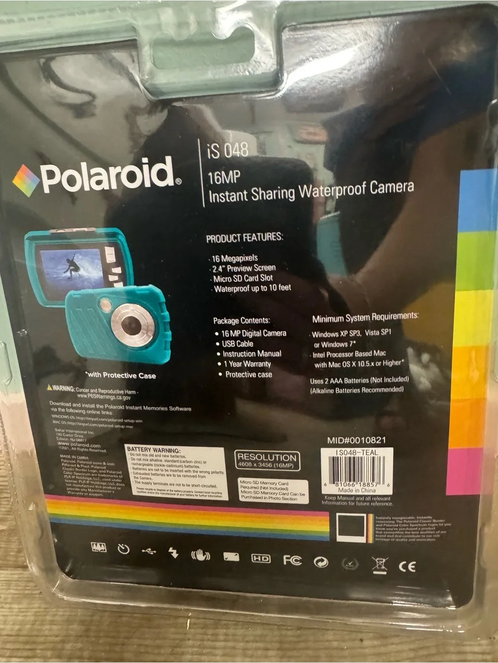 Polaroid Blue Waterproof Digital Camera